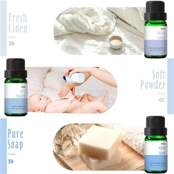 Fragrance Oil, MitFlor Clean Set of 6 Premium Scented Oils, Soap & Candle Making - Picture 2 of 7